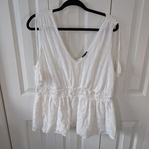Torrid White Sleeveless Blouse